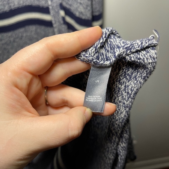 Aerie Navy striped Floor Length women’s cozy knit cardigan in L - Picture 5 of 8